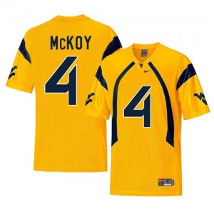 West Virginia Mountaineers #4 Kennedy McKoy Gold College Football Jersey