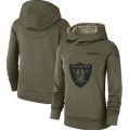 Oakland Raiders Nike Womens Salute to Service Team Logo Performance Pullover Hoodie Olive