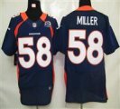 Nike Broncos #58 Von Miller Navy Blue With Hall of Fame 50th Patch NFL Elite Jersey