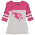 Arizona Cardinals 5th & Ocean By New Era Girls Youth Jersey 34 Sleeve T-Shirt White Pink