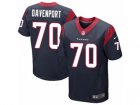 Mens Nike Houston Texans #70 Julien Davenport Elite Navy Blue Team Color NFL Jersey