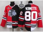 NHL Chicago Blackhawks #80 Antoine Vermette Red Black Split White Skull 2015 Stanley Cup Stitched jerseys