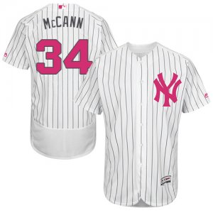 Men\'s Majestic New York Yankees #34 Brian McCann Authentic White 2016 Mother\'s Day Fashion Flex Base MLB Jersey