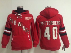 NHL Detroit Red Wings #40 Henrik Zetterberg red jerseys (pullover hooded sweatshirt)