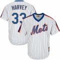 Men's Majestic New York Mets #33 Matt Harvey Replica White Cooperstown MLB Jersey