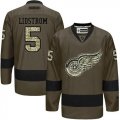 Detroit Red Wings #5 Nicklas Lidstrom Green Salute to Service Stitched NHL Jersey