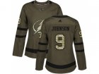 Women Adidas Tampa Bay Lightning #9 Tyler Johnson Green Salute to Service Stitched NHL Jersey