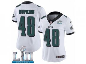 Women Nike Philadelphia Eagles #48 Wes Hopkins White Vapor Untouchable Limited Player Super Bowl LII NFL Jersey