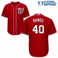 Mens Majestic Washington Nationals #40 Wilson Ramos Replica Red Alternate 1 Cool Base MLB Jersey