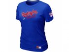 Women MLB Washington Nationals Blue Nike Short Sleeve Practice T-Shirt