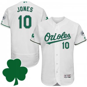 2016 Mens Baltimore Orioles #10 Adam Jones St. Patricks Day White Celtic Flexbase Authentic Collection Jersey