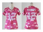 Nike women nfl jerseys green bay packers #12 rodgers pink[fashion camo]