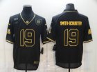 Mens Pittsburgh Steelers #19 JuJu Smith-Schuster Black Gold 2020 Salute