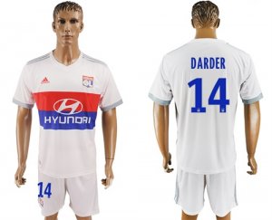 2017-18 Lyon 14 DARDER Home Soccer Jersey