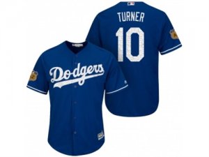 Mens Los Angeles Dodgers #10 Justin Turner 2017 Spring Training Cool Base Stitched MLB Jersey