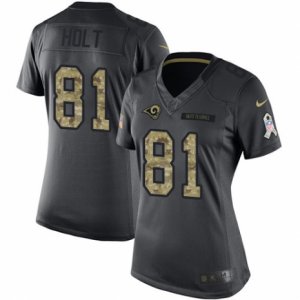 Women\'s Nike Los Angeles Rams #81 Torry Holt Limited Black 2016 Salute to Service NFL Jersey