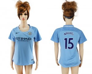 2017-18 Manchester City 15 NAVAS Home Women Soccer Jersey