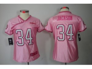 Nike Women NFL Oakland Raiders #34 Bo Jackson Pink Jerseys