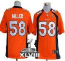 Nike Denver Broncos #58 Von Miller Orange Team Color Super Bowl XLVIII NFL Game Jersey