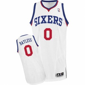 Men\'s Adidas Philadelphia 76ers #0 Jerryd Bayless Authentic White Home NBA Jersey