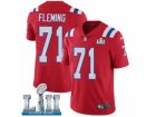 Men Nike New England Patriots #71 Cameron Fleming Red Alternate Vapor Untouchable Limited Player Super Bowl LII NFL Jersey