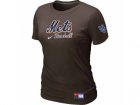women New York Mets Nike Brown Short Sleeve Practice T-Shirt