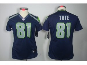 Nike Women NFL Seattle Seahawks #81 Golden Tate Blue Jerseys