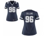 Women's Nike Dallas Cowboys #96 Maliek Collins Navy Blue Team Color NFL Jersey