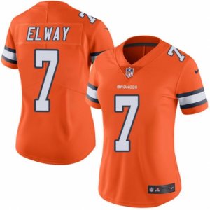 Women\'s Nike Denver Broncos #7 John Elway Limited Orange Rush NFL Jersey