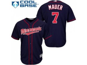 Youth Minnesota Twins #7 Joe Mauer Stitched Navy Blue Cool Base MLB Jersey