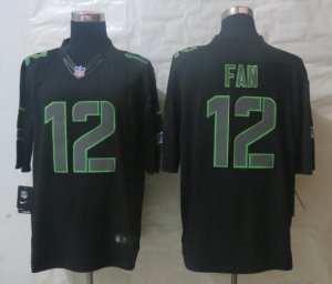 Nike Seattle Seahawks #12 Fan Impact Black Jerseys(Impact Limited)