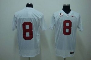 NCAA Alabama Crimson Tide #8 Julio Jones White 2016 College Football Playoff National Championship Jersey