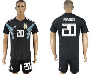 Argentina 20 PAREDES Away 2018 FIFA World Cup Soccer Jersey