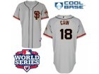 2012 world series mlb san francisco giants #18 cain grey[sf style]