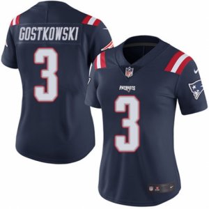 Women\'s Nike New England Patriots #3 Stephen Gostkowski Limited Navy Blue Rush NFL Jersey