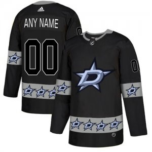 Dallas Stars Black Men\'s Customized Team Logos Fashion Adidas Jersey