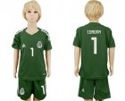 Mexico #1 CORONA Army Green Goalkeeper Youth 2018 FIFA World Cup Soccer Jersey