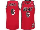 nba Miami Heat #6 LeBron James Red Jerseys[Hardwood Classics Nights Swingman]