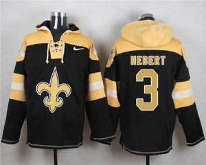 Nike New Orleans Saints #3 Bobby Hebert Black Player Pullover Hoodie