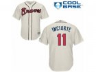 Youth Atlanta Braves #11 Ender Inciarte Replica Cream Alternate 2 Cool Base MLB Jersey