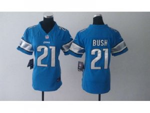 Nike women NFL Detroit Lions #21 Reggie Bush Blue Jerseys