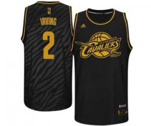 nba cleveland cavaliers #2 irving black[Gold lettering fashion]