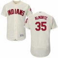 Men's Majestic Cleveland Indians #35 Abraham Almonte Cream Flexbase Authentic Collection MLB Jersey