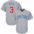 Youth Majestic Chicago Cubs #3 David Ross Replica Grey Road Cool Base MLB Jersey