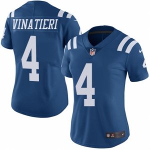 Women\'s Nike Indianapolis Colts #4 Adam Vinatieri Limited Royal Blue Rush NFL Jersey