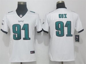 Nike Eagles #91 Fletcher Cox White Women Vapor Untouchable Player Limited Jersey