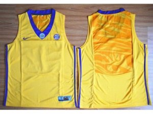 NCAA LSU Tigers Blank Gold Basketball Stitched Jersey