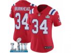 Women Nike New England Patriots #34 Rex Burkhead Red Alternate Vapor Untouchable Limited Player Super Bowl LII NFL Jersey