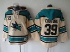 NHL San Jose Sharks #39 Logan Couture Cream Sawyer Hooded Sweatshirt Stitched jerseys