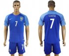 Brazil #7 Costa Blue Soccer Country Jersey